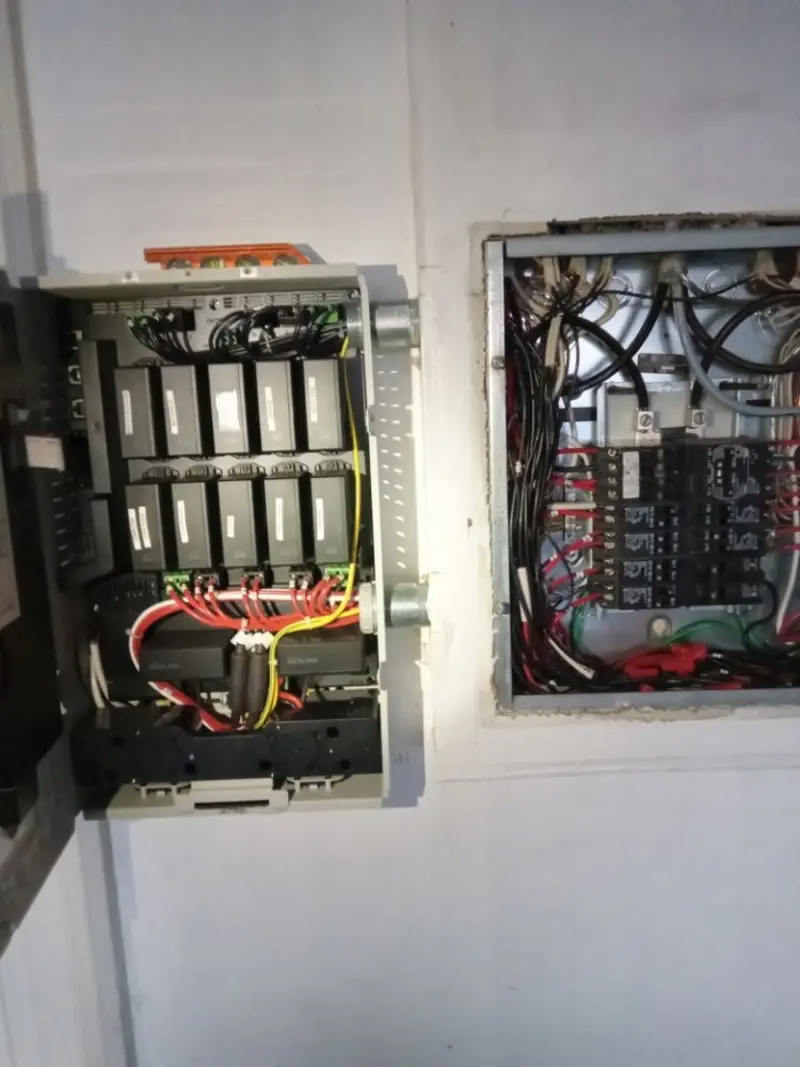 Electrical panel upgrade completed for Security Camera Wiring in Shawnee